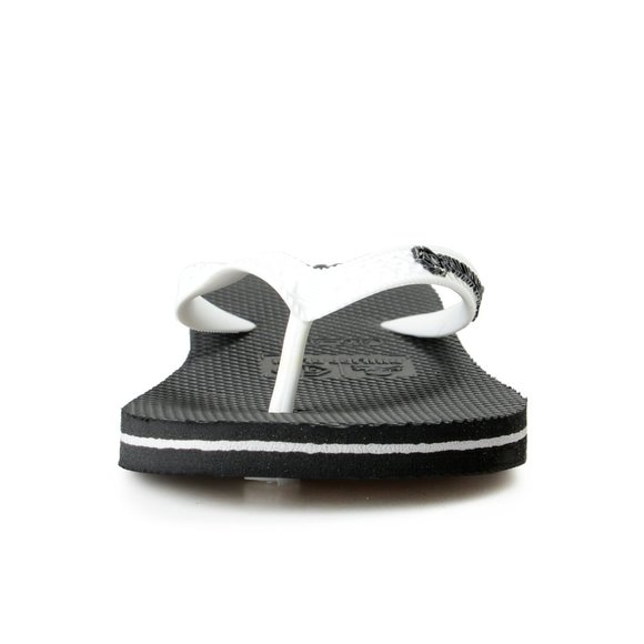 Philipp Plein Black/White Rubber Logo Print Flip Flops Shoes main image 2